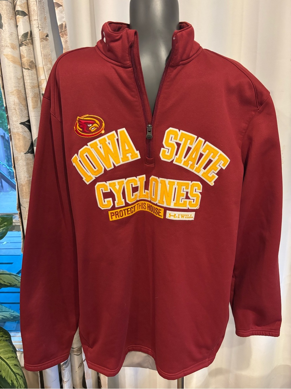 Under Armour Iowa State Maroon Quarter-Zip Pullover